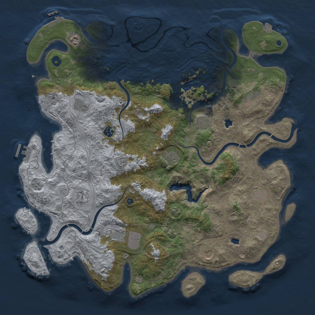 Rust Map: Procedural Map, Size: 4750, Seed: 1403509253, 17 Monuments