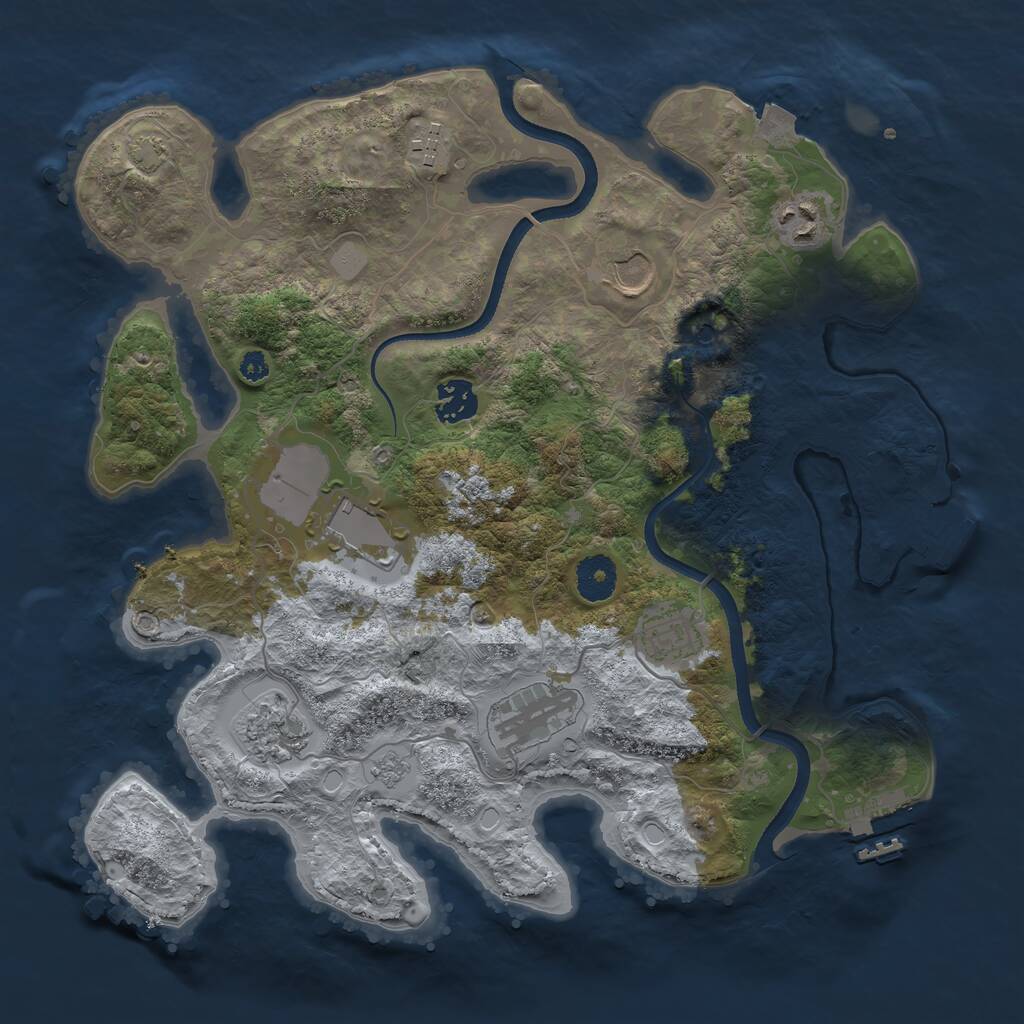 Rust Map: Procedural Map, Size: 3500, Seed: 84577892, 14 Monuments