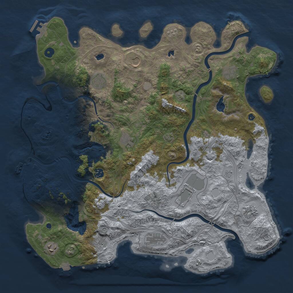 Rust Map: Procedural Map, Size: 4500, Seed: 278767130, 17 Monuments