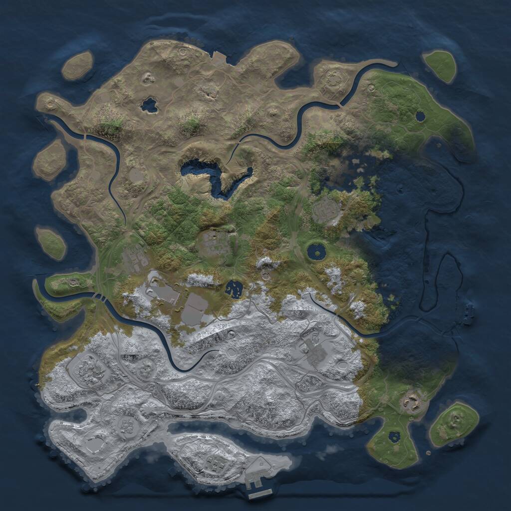 Rust Map: Procedural Map, Size: 4290, Seed: 1711191266, 16 Monuments
