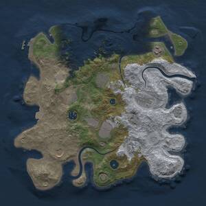 Thumbnail Rust Map: Procedural Map, Size: 3500, Seed: 1908601825, 15 Monuments