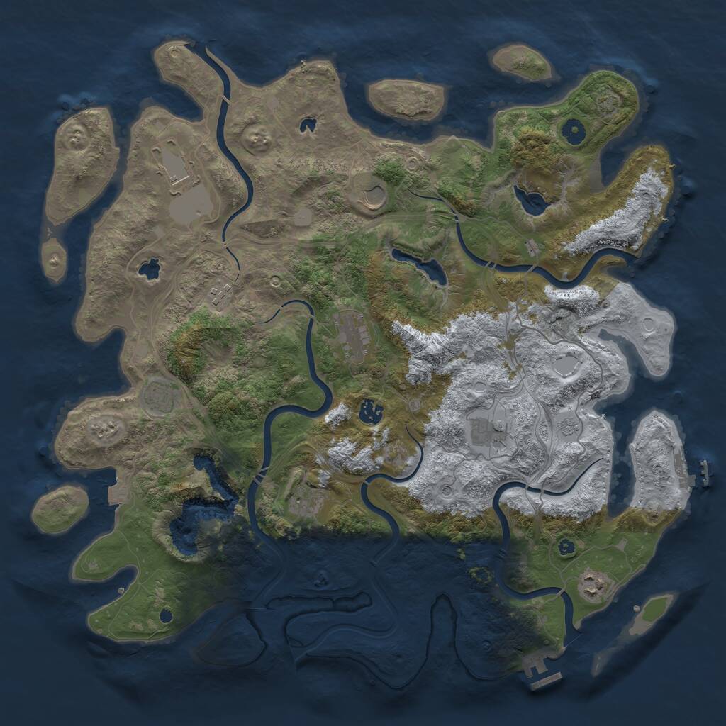 Rust Map: Procedural Map, Size: 4500, Seed: 345799852, 15 Monuments