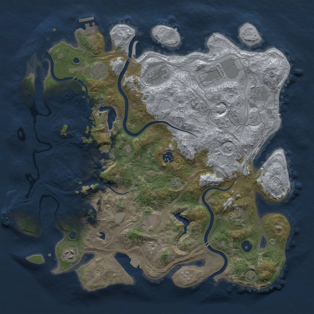 Rust Map: Procedural Map, Size: 4250, Seed: 924703141, 16 Monuments