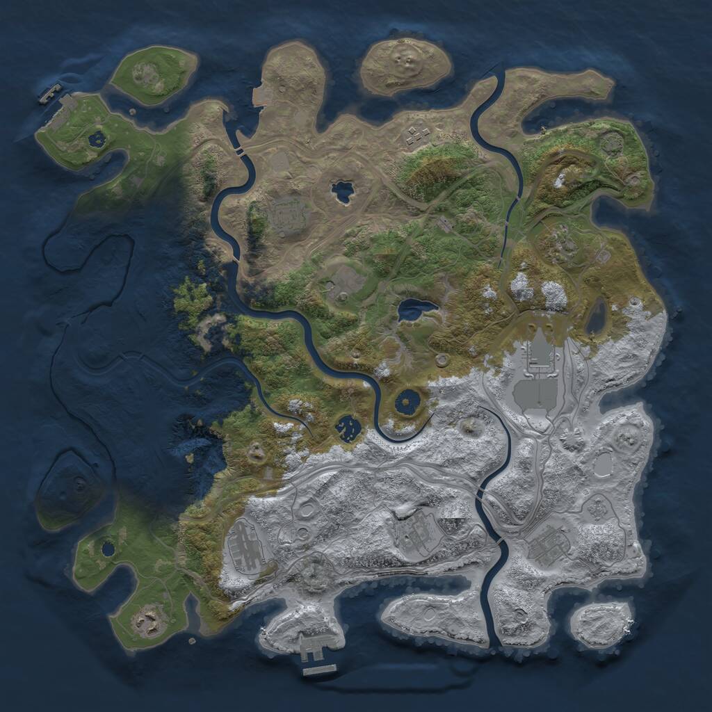 Rust Map: Procedural Map, Size: 4290, Seed: 1547600957, 16 Monuments