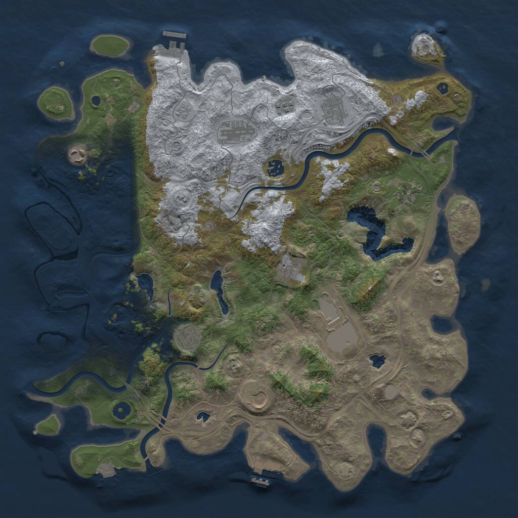 Rust Map: Procedural Map, Size: 4500, Seed: 199921625, 16 Monuments