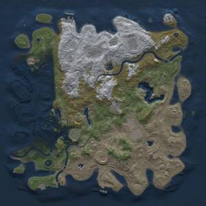 Thumbnail Rust Map: Procedural Map, Size: 4500, Seed: 199921625, 16 Monuments