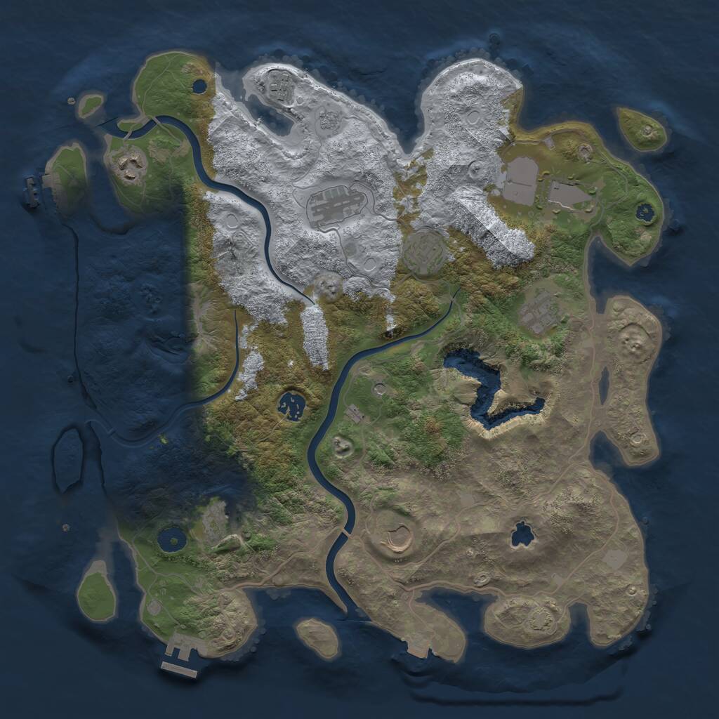 Rust Map: Procedural Map, Size: 4000, Seed: 542216280, 15 Monuments
