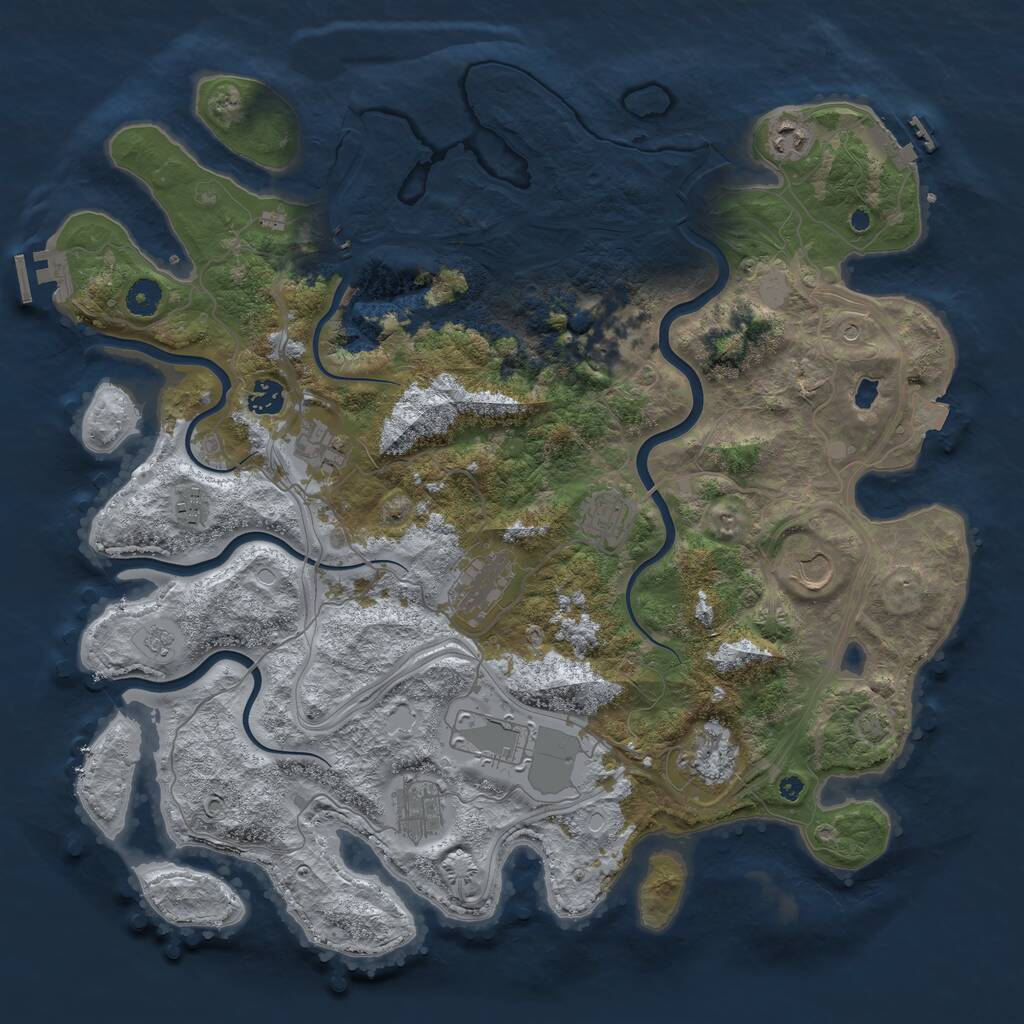 Rust Map: Procedural Map, Size: 4250, Seed: 1660136606, 17 Monuments