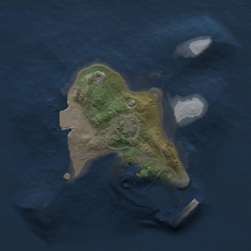 Rust Map: Procedural Map, Size: 1500, Seed: 2042270533, 3 Monuments
