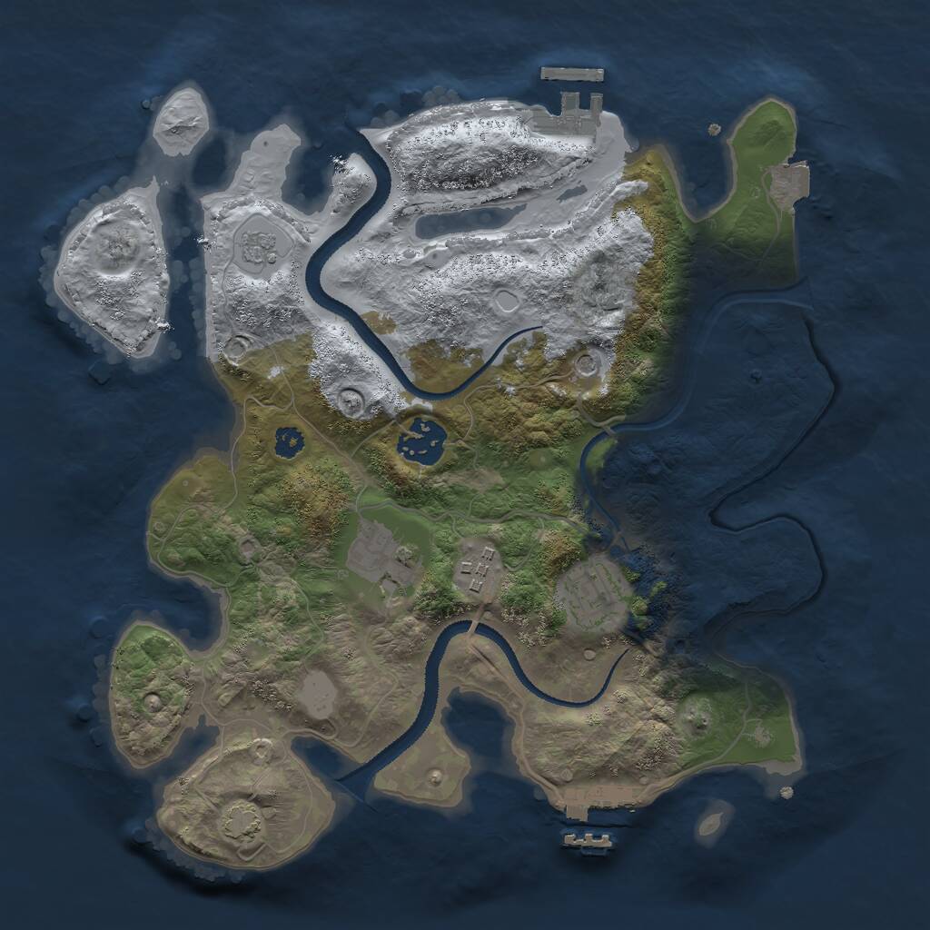 Rust Map: Procedural Map, Size: 3000, Seed: 187632098, 10 Monuments