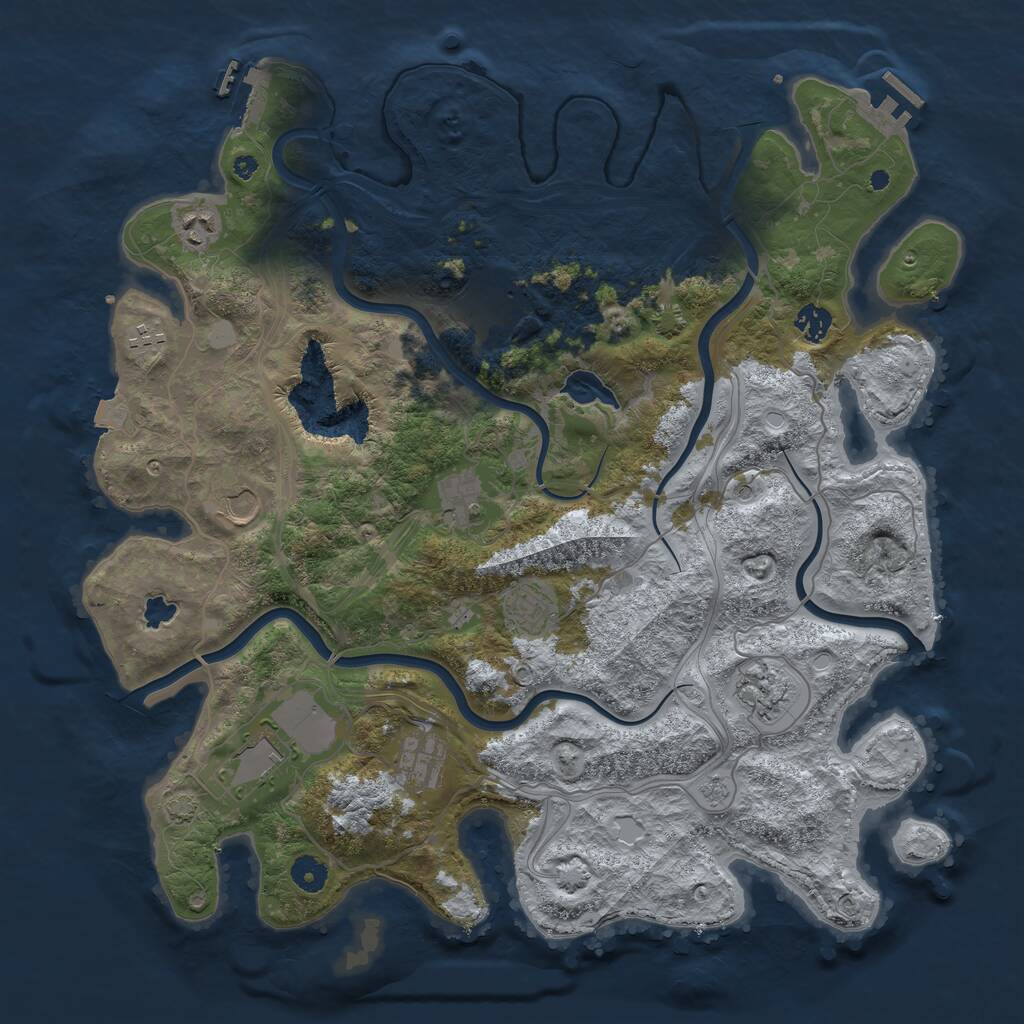 Rust Map: Procedural Map, Size: 4250, Seed: 1936896903, 16 Monuments