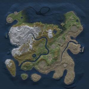 Thumbnail Rust Map: Procedural Map, Size: 3500, Seed: 344104990, 13 Monuments