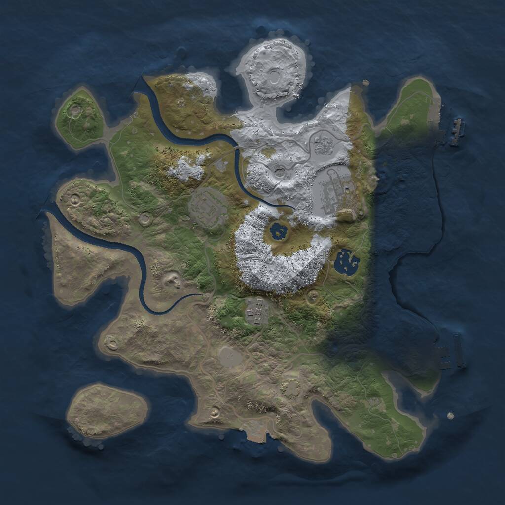Rust Map: Procedural Map, Size: 3000, Seed: 612984993, 10 Monuments