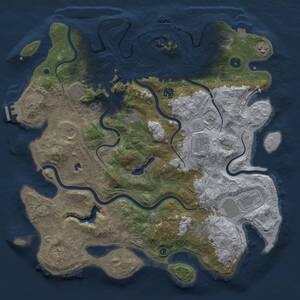 Thumbnail Rust Map: Procedural Map, Size: 4250, Seed: 509732759, 16 Monuments