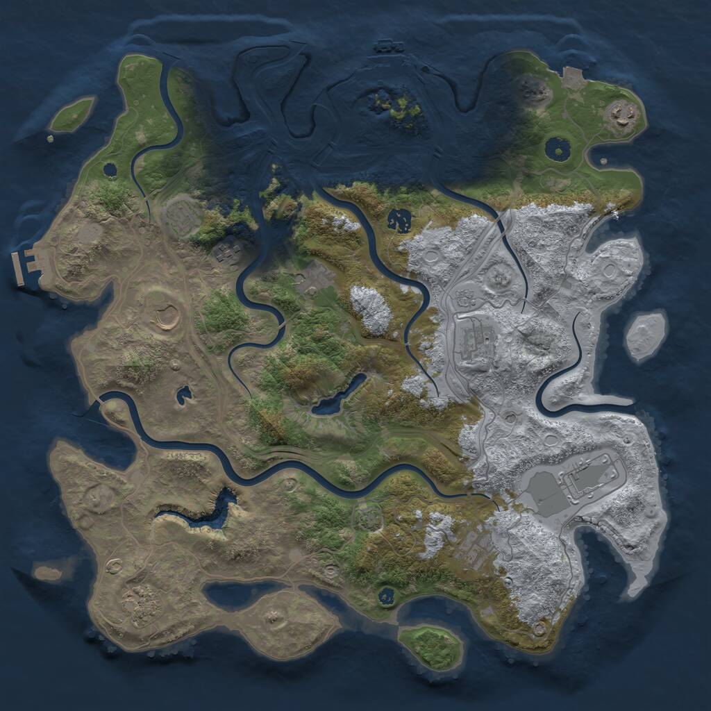 Rust Map: Procedural Map, Size: 4250, Seed: 509732759, 16 Monuments