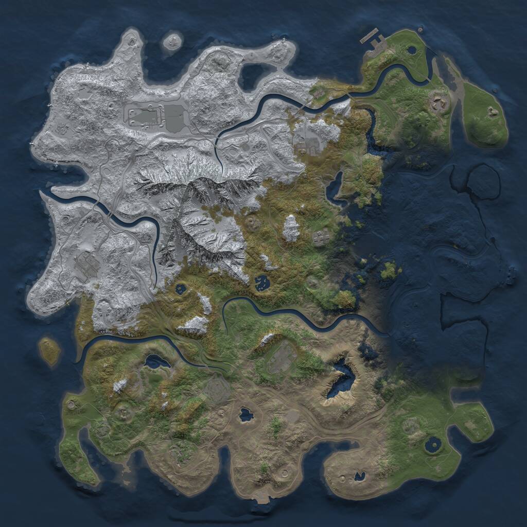 Rust Map: Procedural Map, Size: 5000, Seed: 1359515791, 16 Monuments