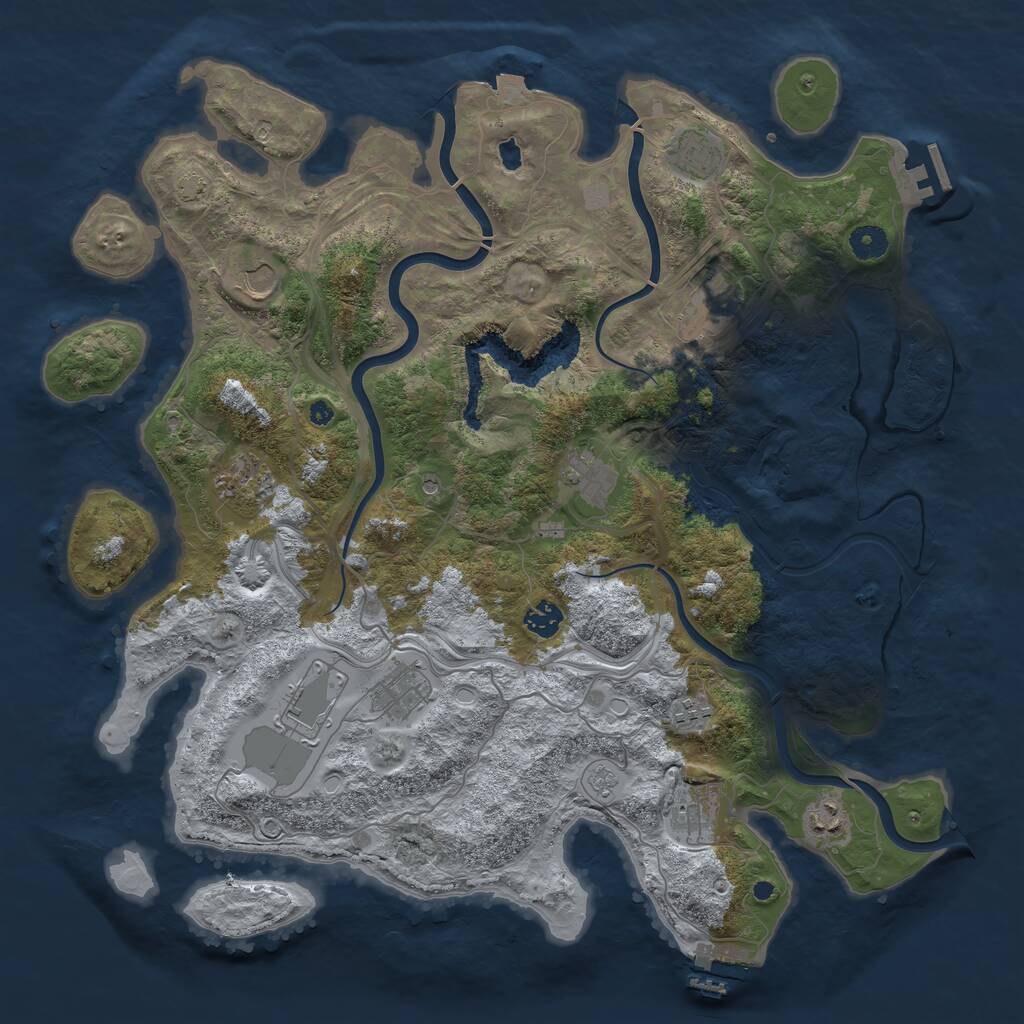 Rust Map: Procedural Map, Size: 4250, Seed: 1796523966, 17 Monuments