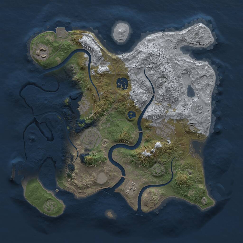 Rust Map: Procedural Map, Size: 3000, Seed: 29958394, 11 Monuments