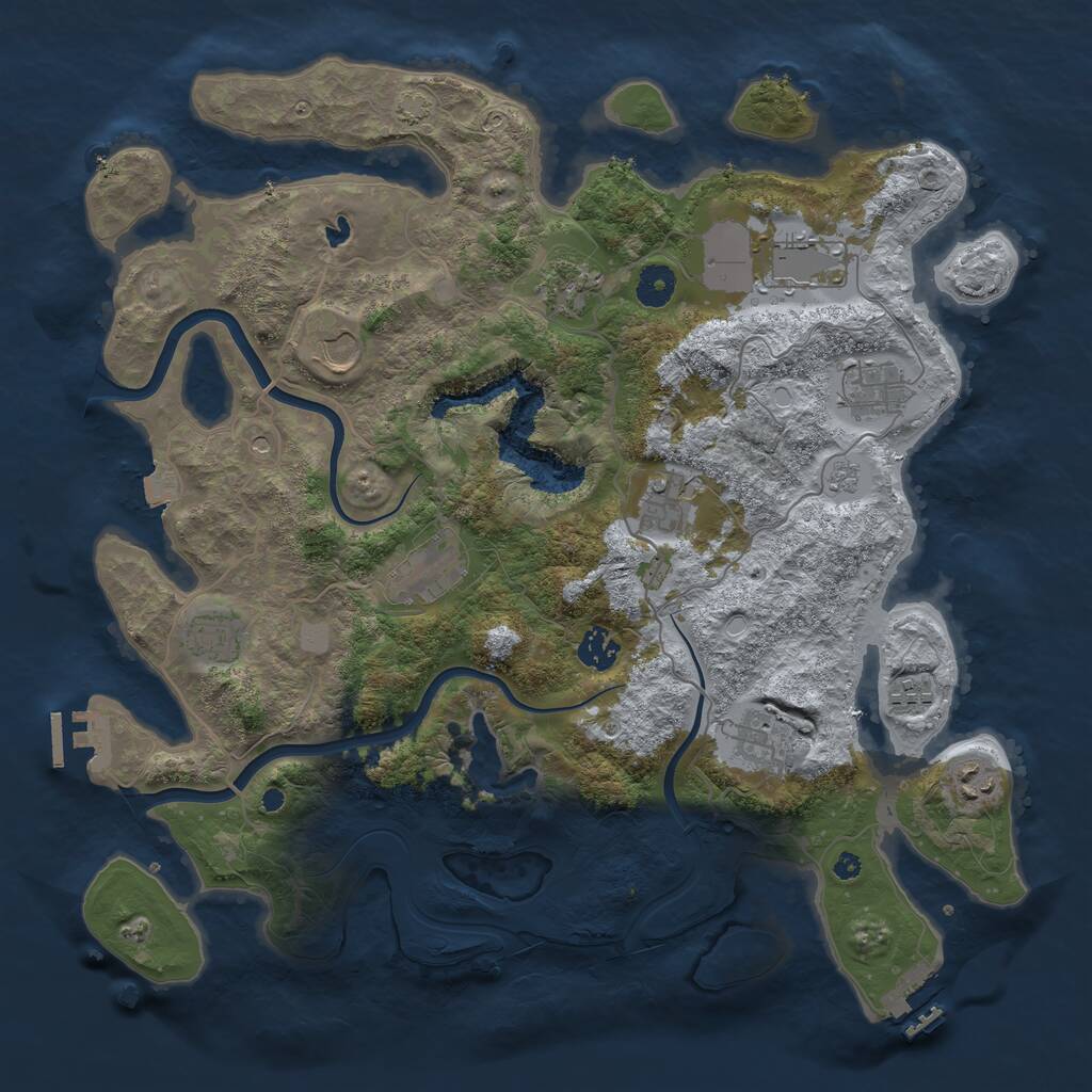 Rust Map: Procedural Map, Size: 4000, Seed: 574231105, 17 Monuments