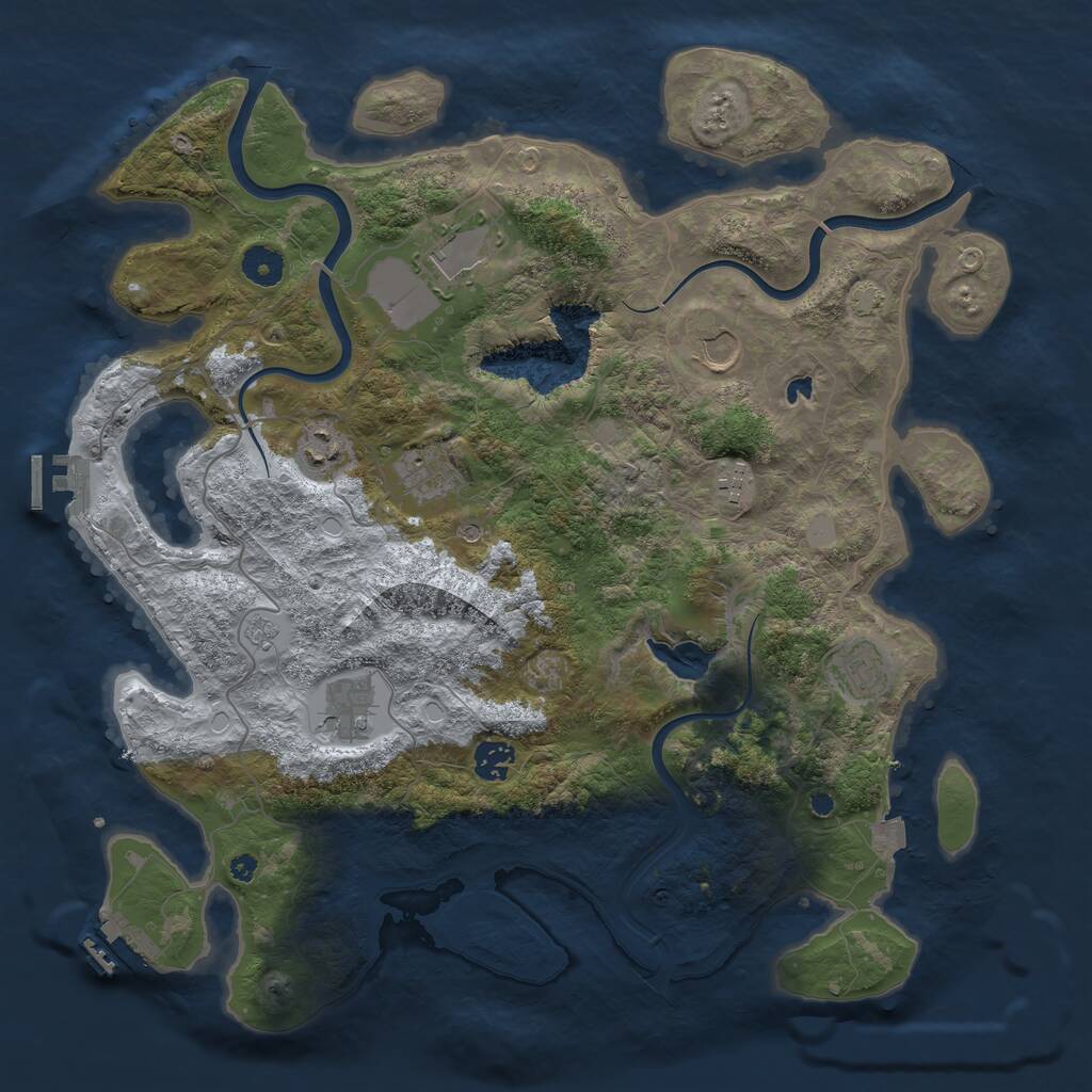 Rust Map: Procedural Map, Size: 4000, Seed: 947709126, 14 Monuments