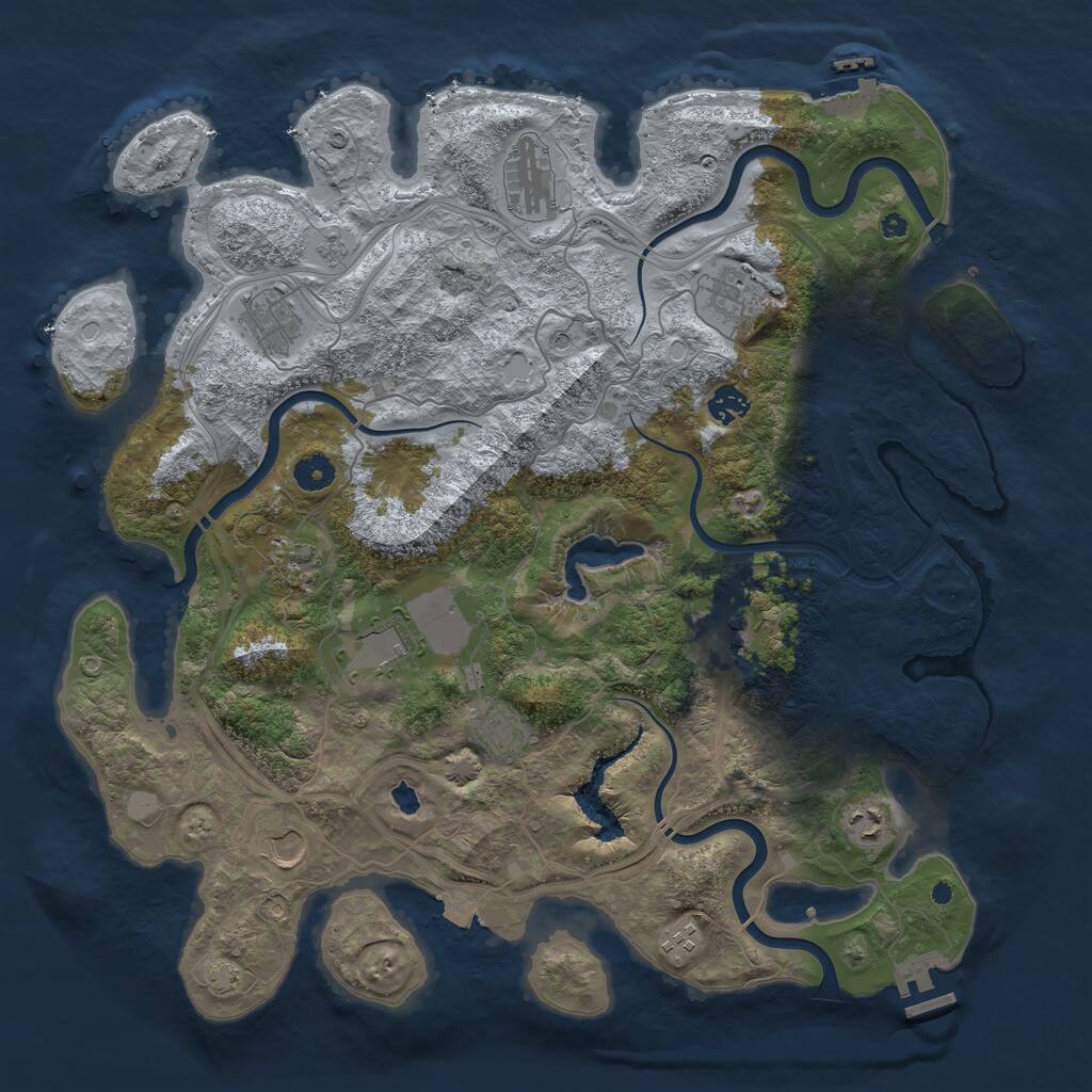 Rust Map: Procedural Map, Size: 4250, Seed: 1595028025, 17 Monuments