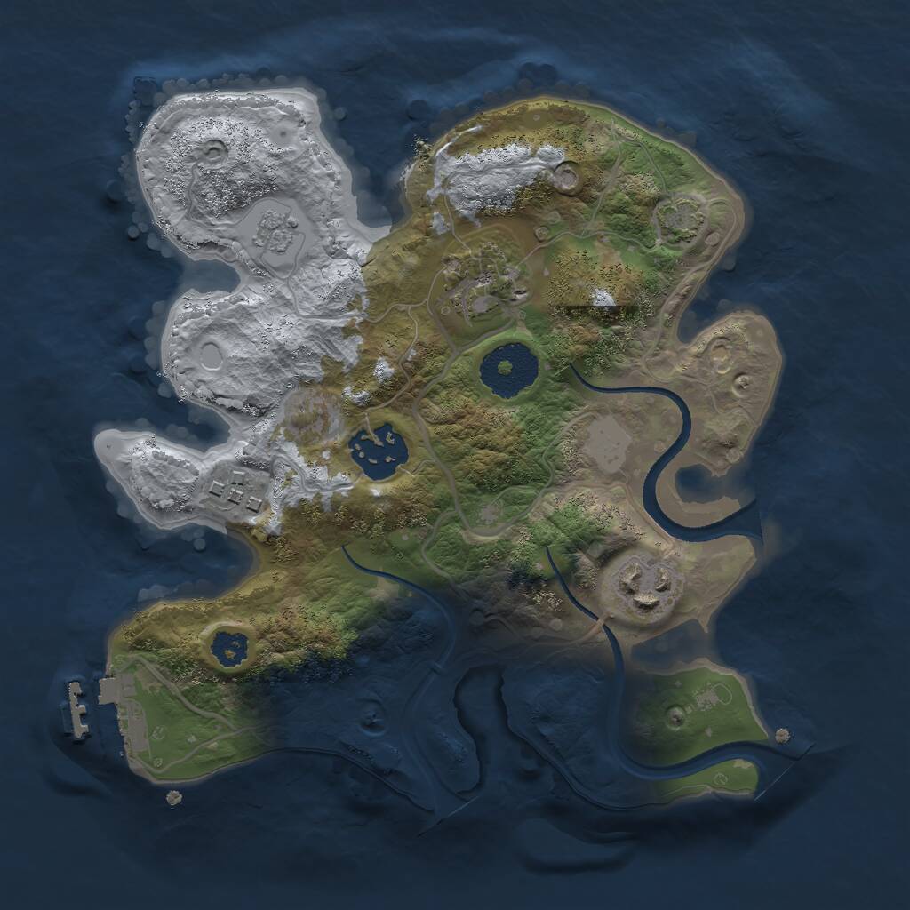 Rust Map: Procedural Map, Size: 2500, Seed: 420548953, 8 Monuments