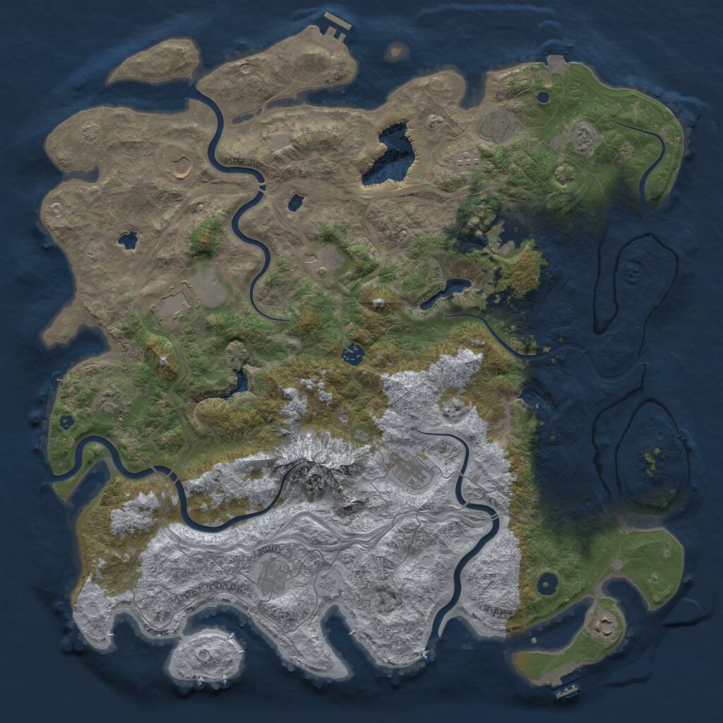 Rust Map: Procedural Map, Size: 5000, Seed: 1310521, 17 Monuments