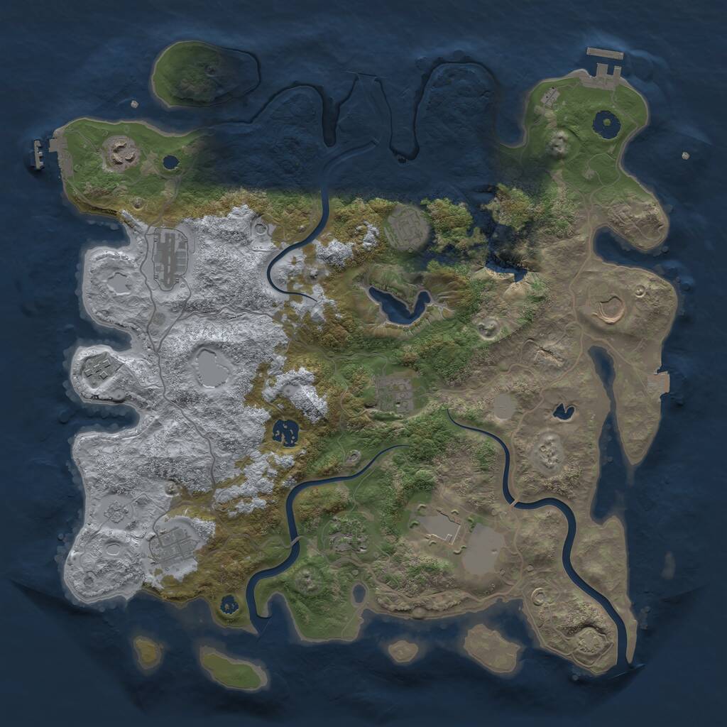 Rust Map: Procedural Map, Size: 4000, Seed: 202605, 16 Monuments