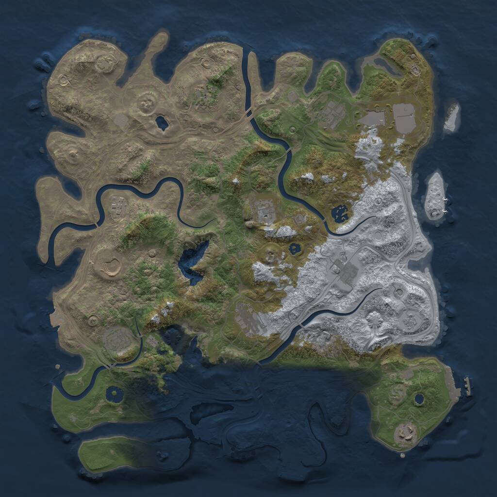 Rust Map: Procedural Map, Size: 4250, Seed: 1826195933, 17 Monuments