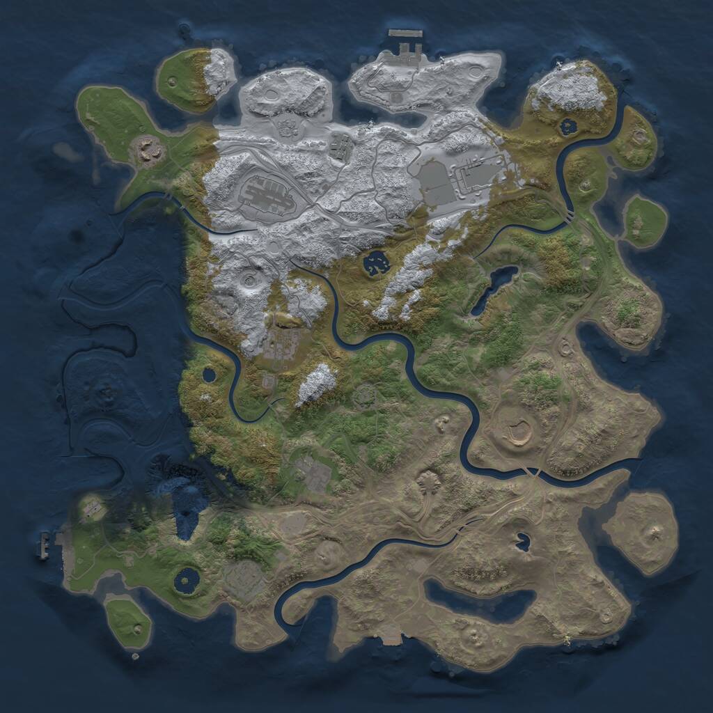 Rust Map: Procedural Map, Size: 4250, Seed: 231336092, 15 Monuments