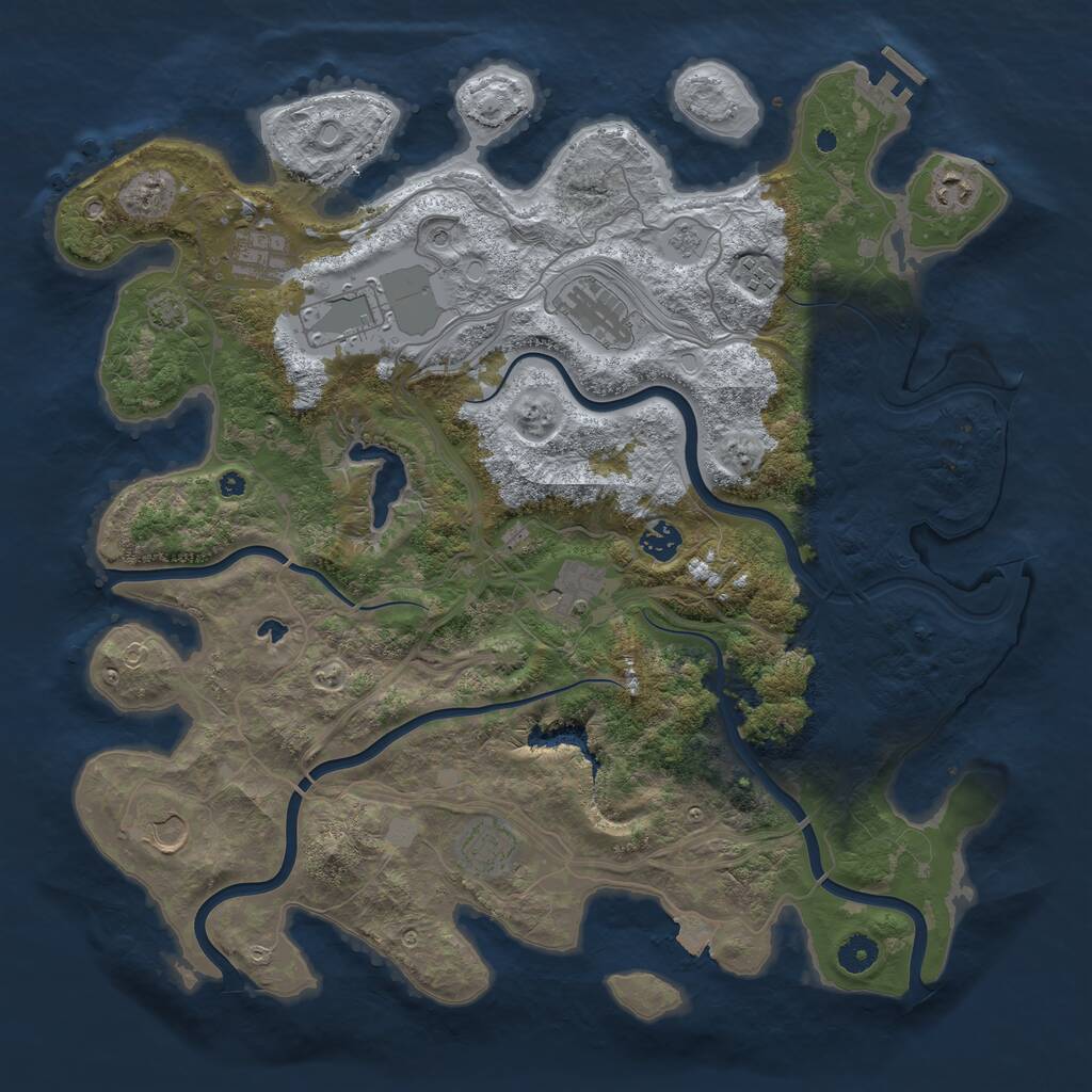 Rust Map: Procedural Map, Size: 4250, Seed: 173416435, 14 Monuments