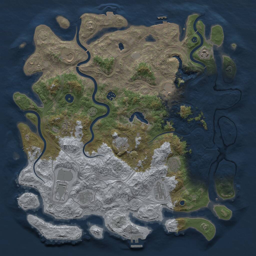 Rust Map: Procedural Map, Size: 4450, Seed: 973475413, 17 Monuments