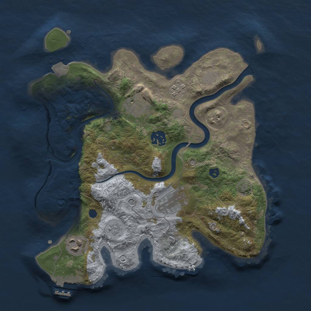 Rust Map: Procedural Map, Size: 3000, Seed: 1818866787, 10 Monuments