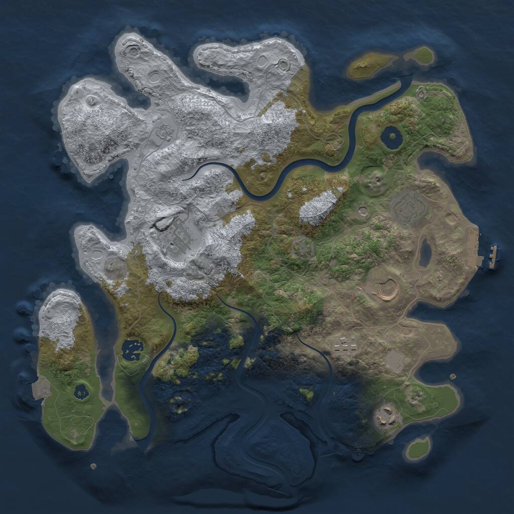 Rust Map: Procedural Map, Size: 3500, Seed: 42718797, 11 Monuments