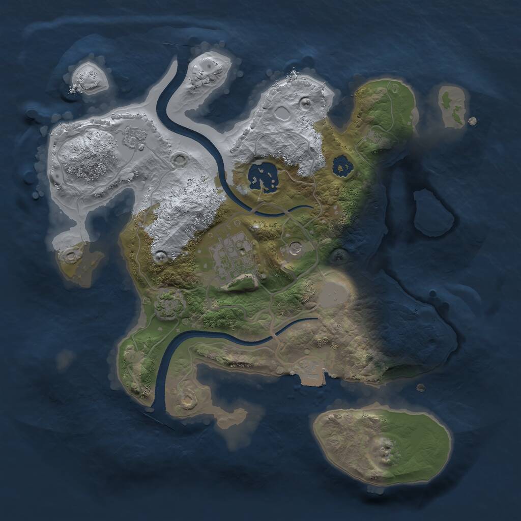 Rust Map: Procedural Map, Size: 2500, Seed: 721498872, 6 Monuments