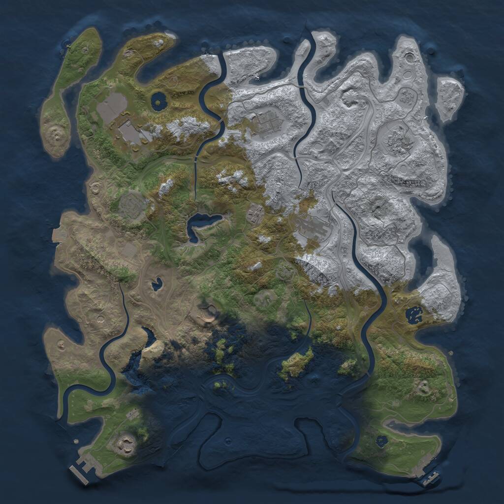 Rust Map: Procedural Map, Size: 4250, Seed: 1936693210, 15 Monuments