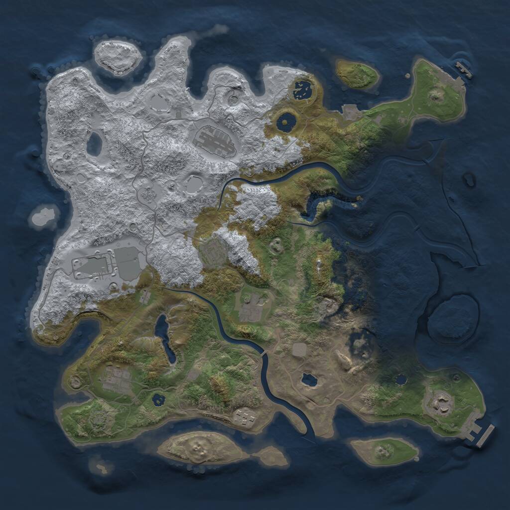 Rust Map: Procedural Map, Size: 4000, Seed: 1120624300, 15 Monuments