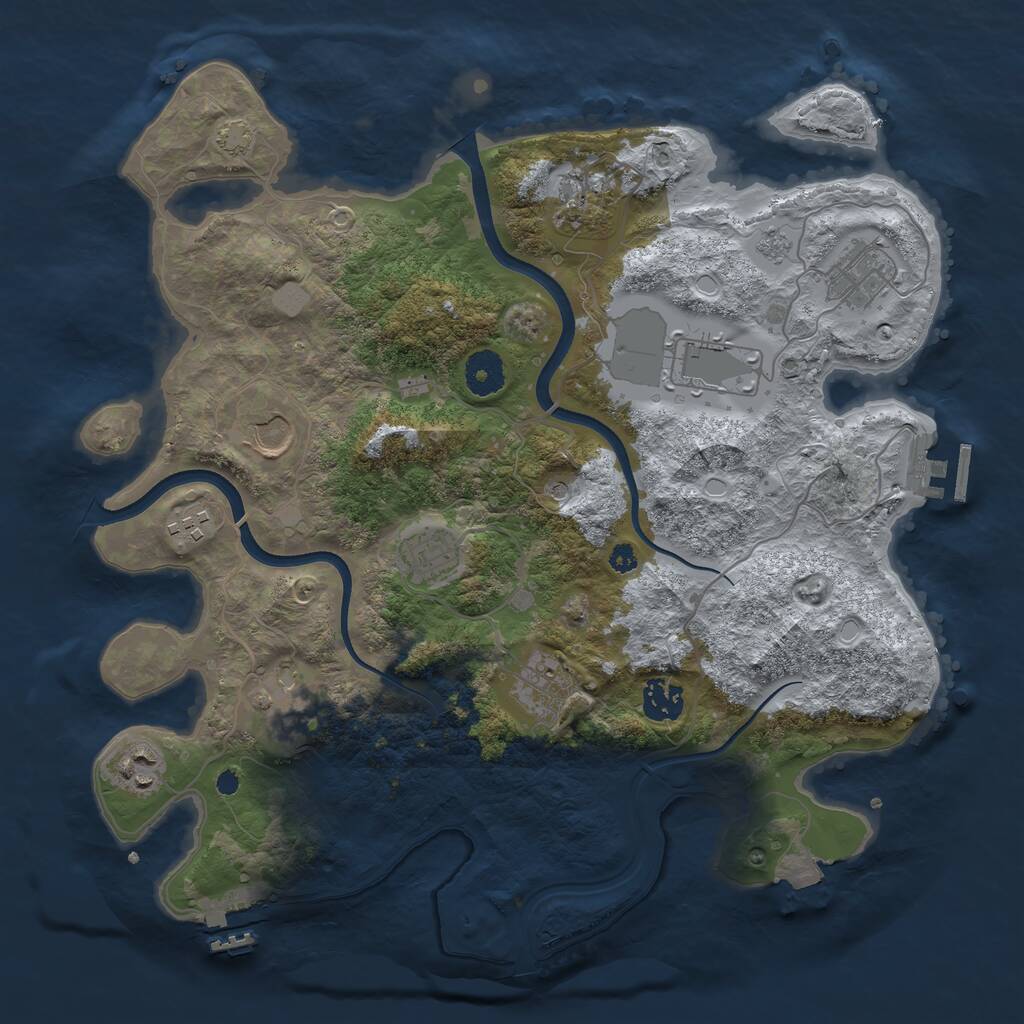 Rust Map: Procedural Map, Size: 3600, Seed: 1627439551, 16 Monuments