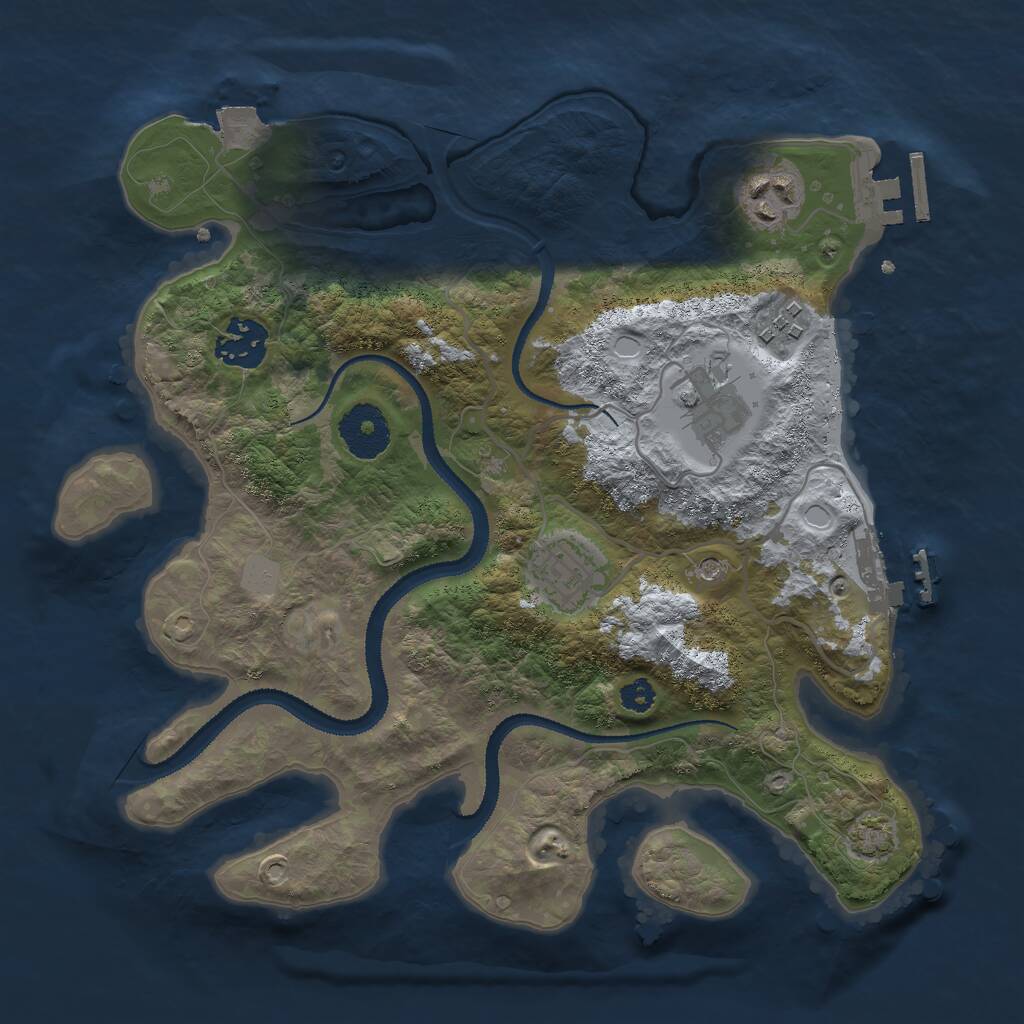 Rust Map: Procedural Map, Size: 3000, Seed: 1525612519, 10 Monuments