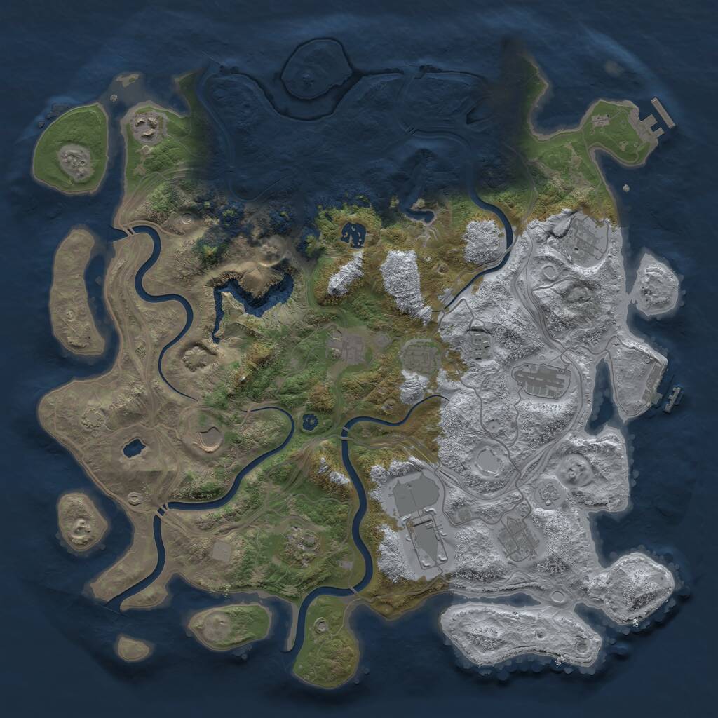 Rust Map: Procedural Map, Size: 4250, Seed: 1719568024, 17 Monuments
