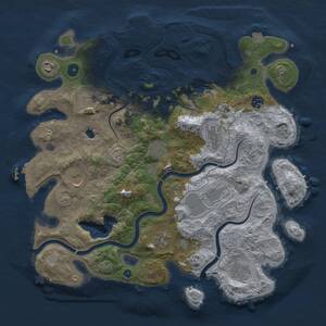 Thumbnail Rust Map: Procedural Map, Size: 4000, Seed: 1368834181, 17 Monuments