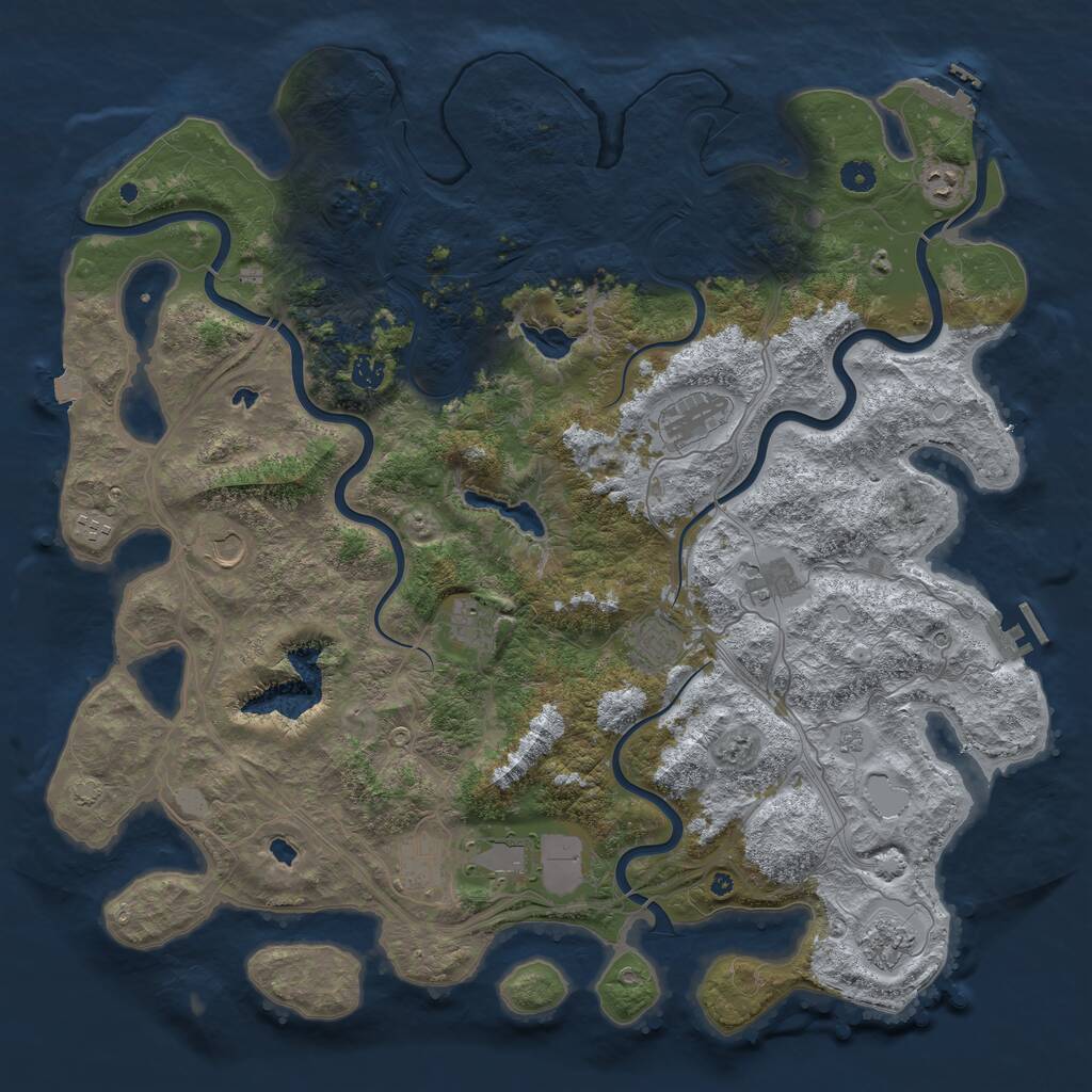 Rust Map: Procedural Map, Size: 4800, Seed: 288112277, 17 Monuments