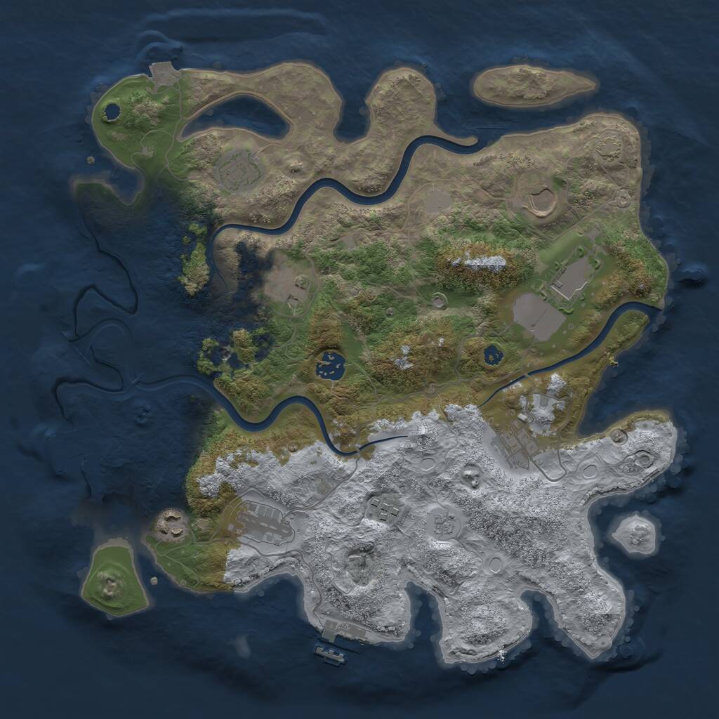 Rust Map: Procedural Map, Size: 3731, Seed: 549142067, 15 Monuments
