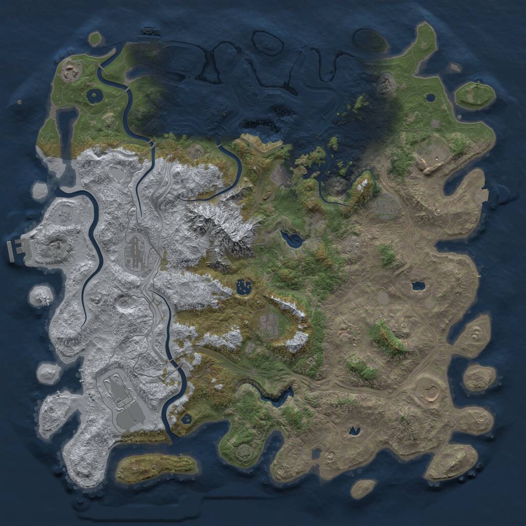 Rust Map: Procedural Map, Size: 5000, Seed: 2145233015, 17 Monuments