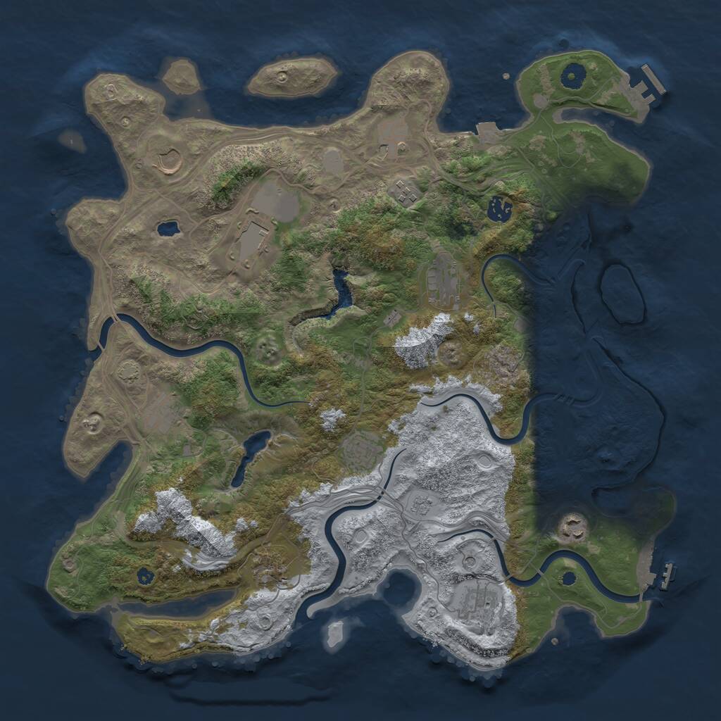 Rust Map: Procedural Map, Size: 4250, Seed: 766579482, 17 Monuments