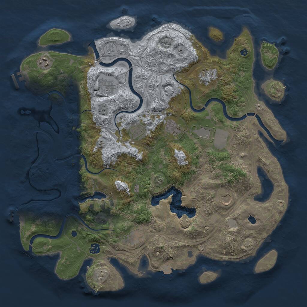Rust Map: Procedural Map, Size: 4250, Seed: 563262263, 16 Monuments