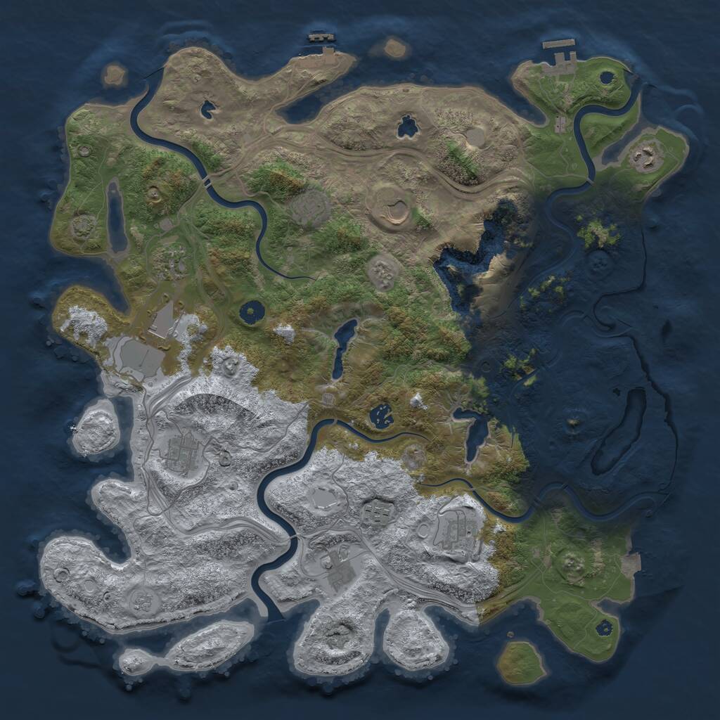 Rust Map: Procedural Map, Size: 4500, Seed: 278, 16 Monuments