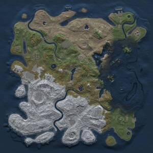 Thumbnail Rust Map: Procedural Map, Size: 4500, Seed: 278, 16 Monuments