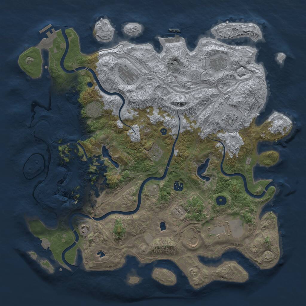Rust Map: Procedural Map, Size: 4500, Seed: 1542774241, 17 Monuments