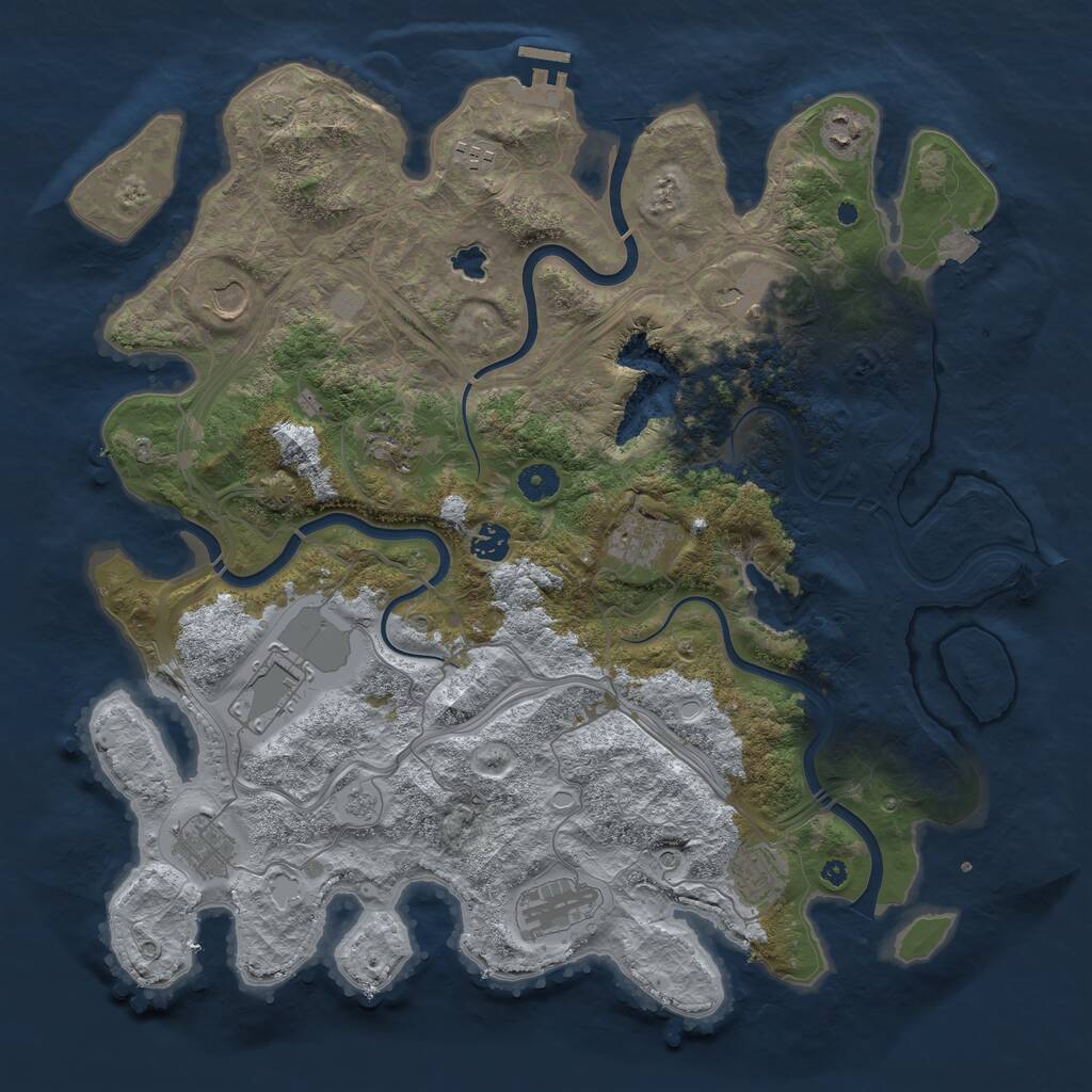 Rust Map: Procedural Map, Size: 4250, Seed: 82145982, 16 Monuments